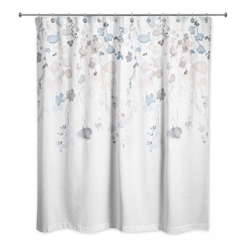 Dark Brown Falling Branches 71x74 Shower Curtain