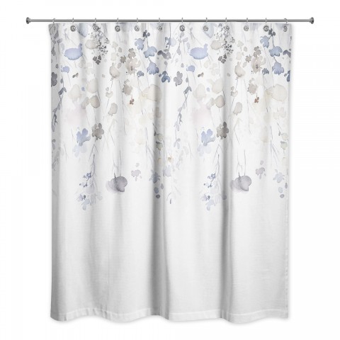 Blue Falling Branches 71x74 Shower Curtain