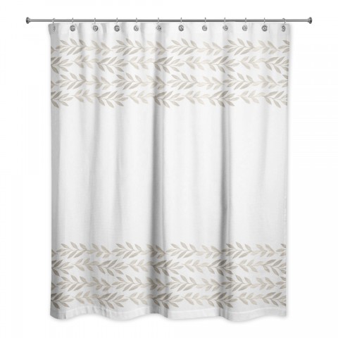 Beige Vine Border 71x74 Shower Curtain