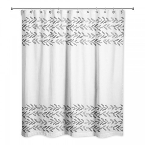 Gray Vine Border 71x74 Shower Curtain