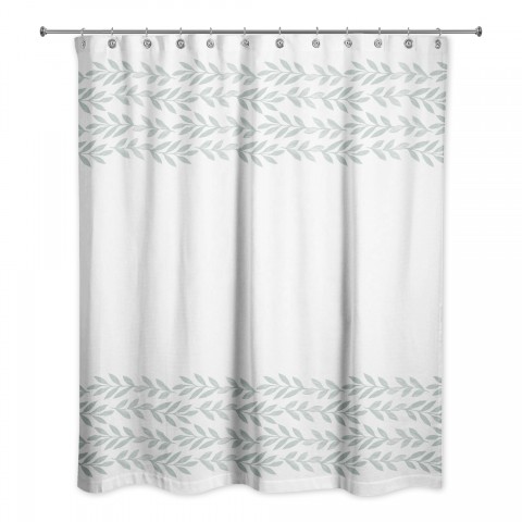 Soft Blue Vine Border 71x74 Shower Curtain