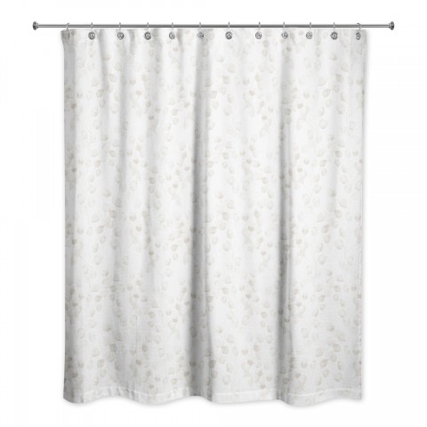 Beige Eucalyptus Pattern 71x74 Shower Curtain