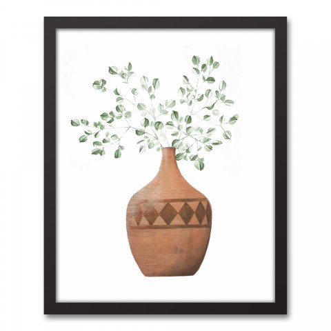 Greenery in Vase 16x20 Black Framed Canvas