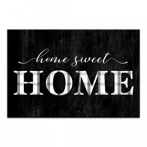 Home Sweet Home Plaid 18x12 Canvas Wall Art