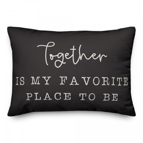 Favorite Place on Black 14x20 Indoor / Outdoor Pillow