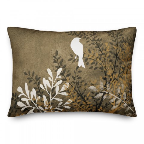 Bird on Branch on Black Textiles
