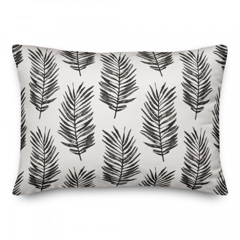 Black Fern Pattern 14x20 Indoor / Outdoor Pillow