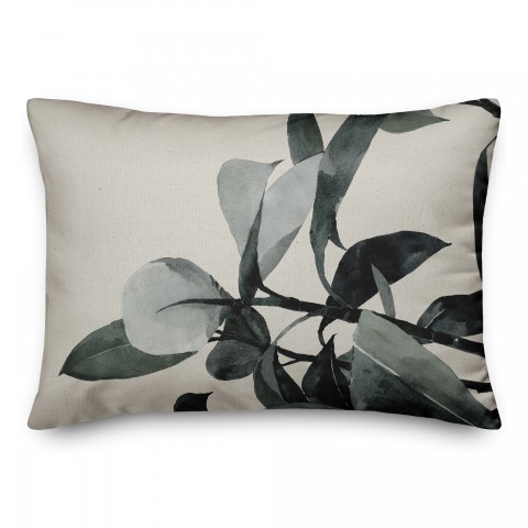 Black Watercolor Plant Textiles