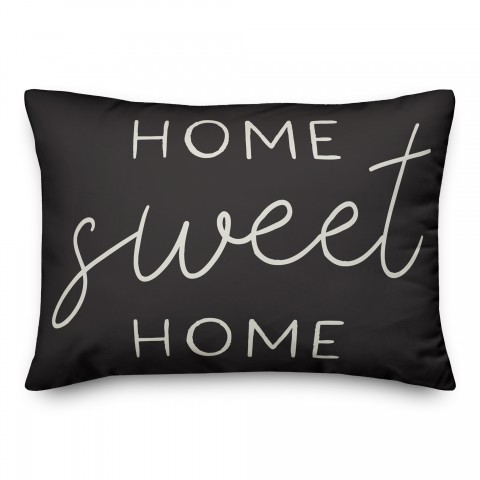 Black Home Sweet Home 14x20 Indoor / Outdoor Pillow