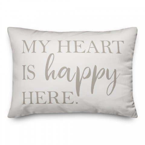 Heart is Happy Here on Black Textiles