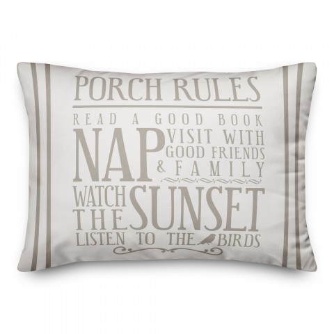 Porch Rules on Black Textiles