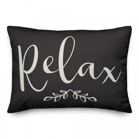 Relax on Black 14x20 Indoor / Outdoor Pillow