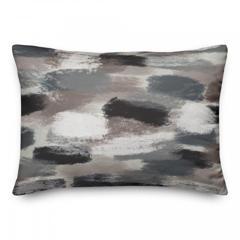 Black Brushstroke Pattern 14x20 Indoor / Outdoor Pillow