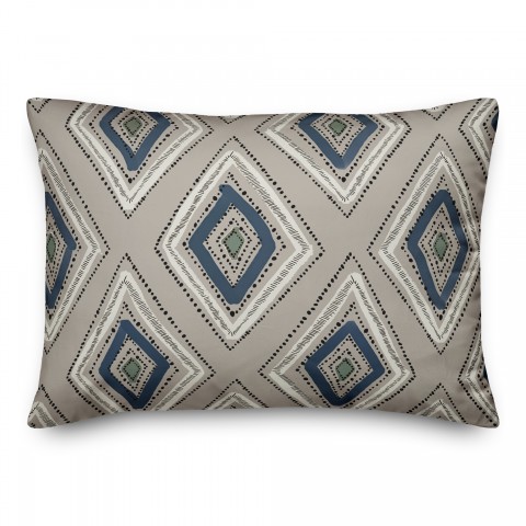 Gray Blue Diamond Pattern Textiles
