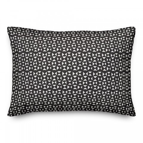 Black Triangle Pattern 14x20 Indoor / Outdoor Pillow