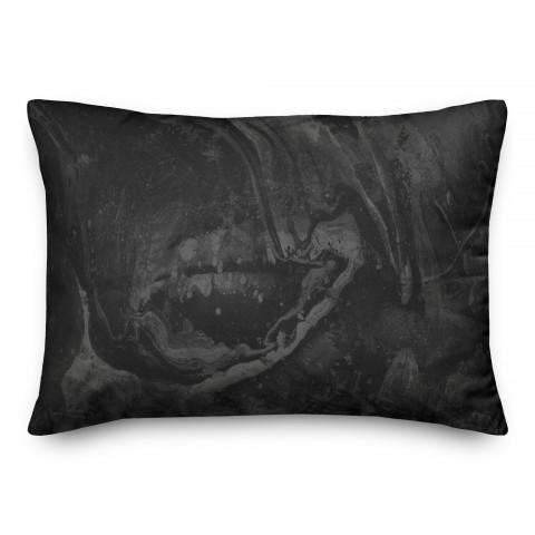 Black Marble Pattern 14x20 Indoor / Outdoor Pillow