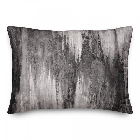 Black Painted Abstract 14x20 Indoor / Outdoor Pillow