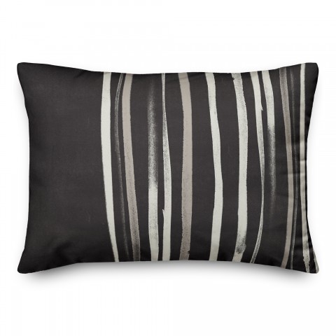 Black Thin Stripes 14x20 Indoor / Outdoor Pillow