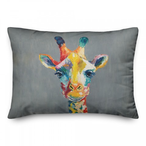 Colorful Giraffe 14x20 Indoor / Outdoor Pillow