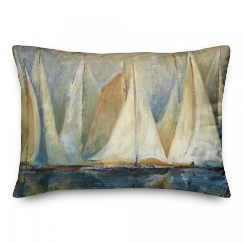 Sailboat Painting 14x20 Indoor / Outdoor Pillow