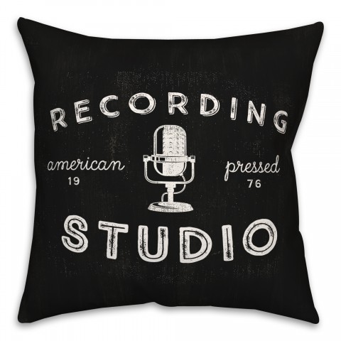 Black Recording Studio 18x18 Indoor / Outdoor Pillow
