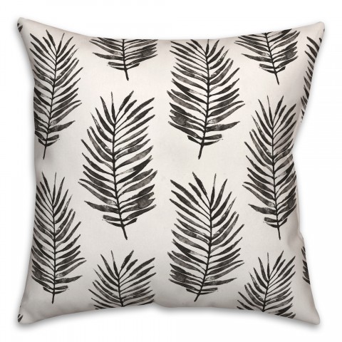Black Fern Pattern 18x18 Indoor / Outdoor Pillow