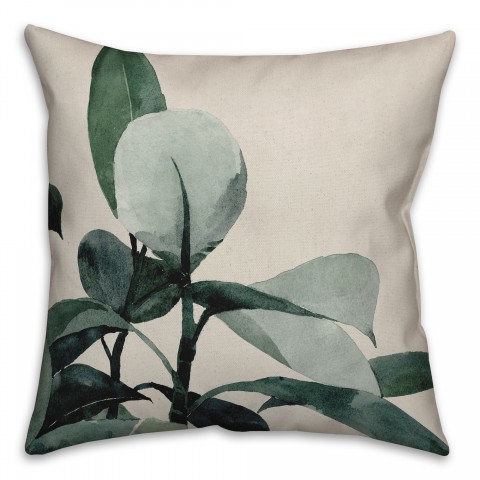 Black Watercolor Plant Textiles