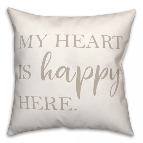 Heart is Happy Here on Black Textiles