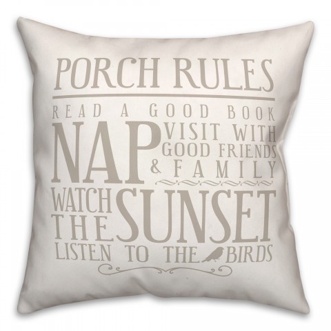 Porch Rules on Black Textiles