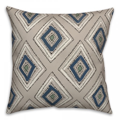 Gray Blue Diamond Pattern Textiles