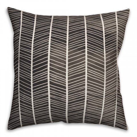 Black Chevron Lines 18x18 Indoor / Outdoor Pillow
