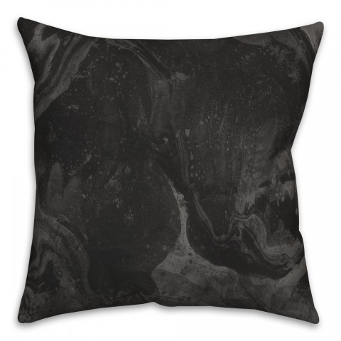 Black Marble Pattern 18x18 Indoor / Outdoor Pillow