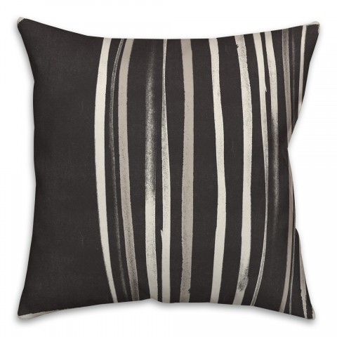 Black Thin Stripes 18x18 Indoor / Outdoor Pillow