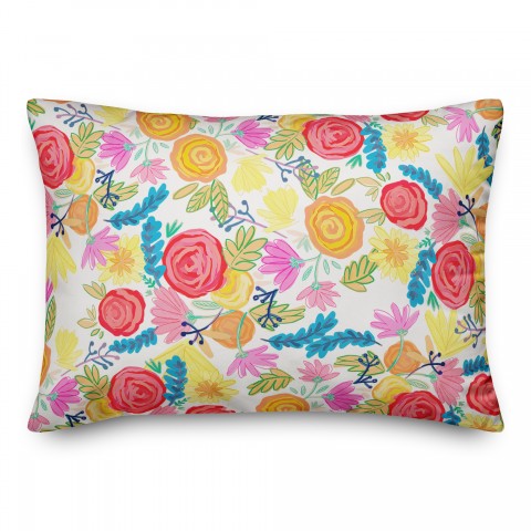 Bright Flowers 14x20 Indoor / Outdoor Pillow
