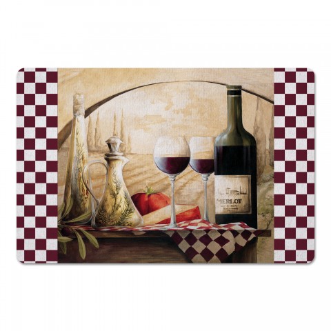 Wine Gingham Red 27x18 Floor Mat