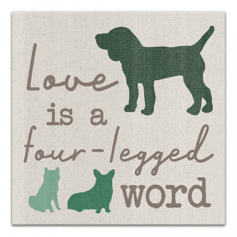 Love is a Four Letter Word 16x16 Canvas Wall Art