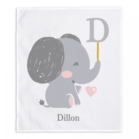 Gray Baby Elephant 34x40 Personalized Tapestry
