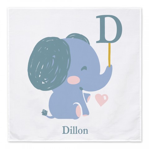 Blue Baby Elephant 57x57 Personalized Tapestry