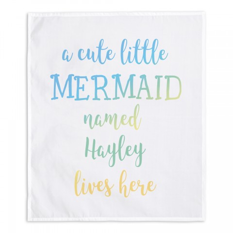 Mermaid Blue Yellow 34x40 Personalized Tapestry