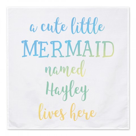 Mermaid Blue Yellow 57x57 Personalized Tapestry