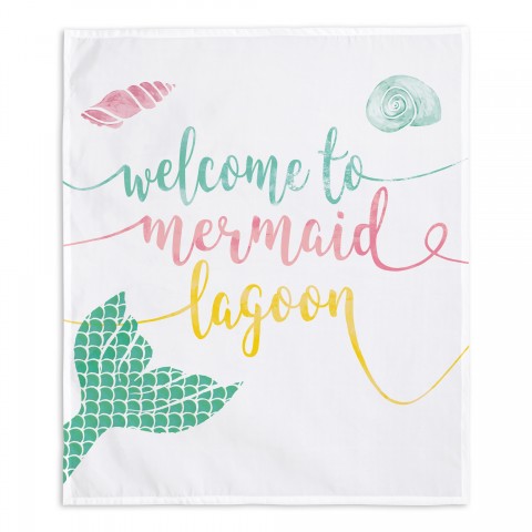 Mermaid Lagoon Yellow Teal 34x40 Tapestry