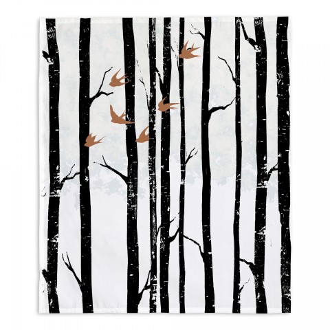 Black Birches 34x40 Tapestry