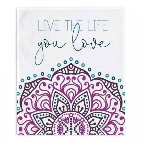 Live Life Love Mandala 34x40 Tapestry