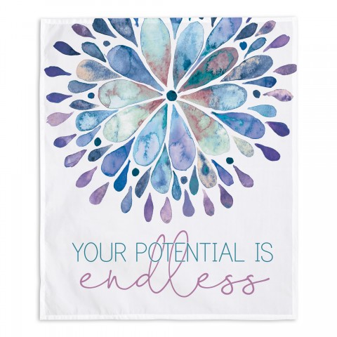 Blue Watercolor Mandala 34x40 Tapestry