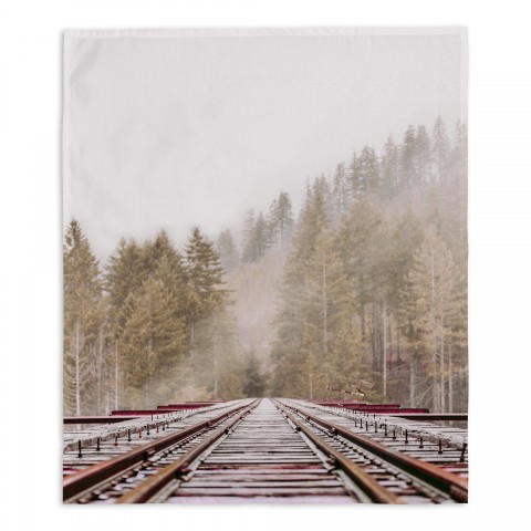 Forest Mountain Railway Gold 57x57 Tapestry