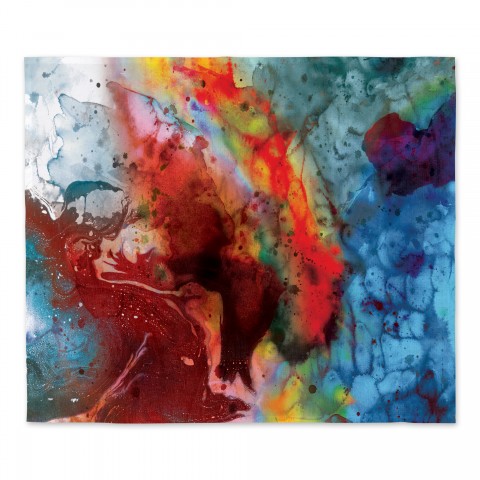 Orange Colorful Waters 34x40 Tapestry