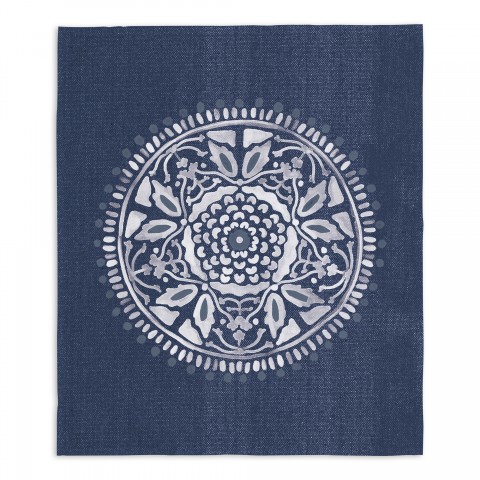 Denim Mandala Blue 34x40 Tapestry