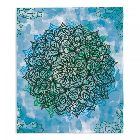 Tye Dye Mandala Blue 34x40 Tapestry