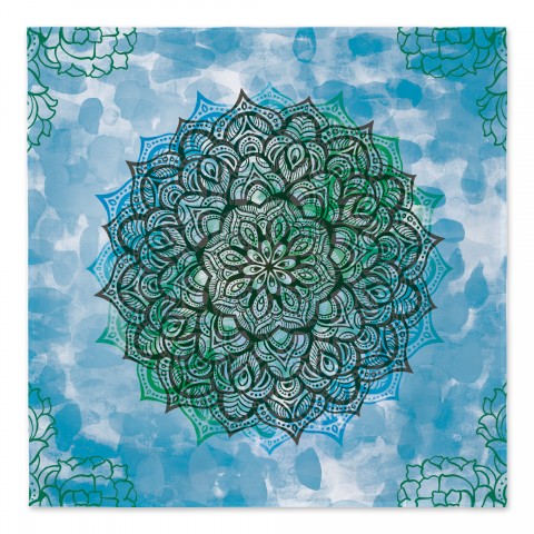Tye Dye Mandala Blue 57x57 Tapestry