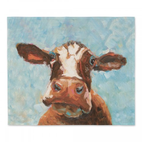 Quirky Brown Cow 34x40 Tapestry